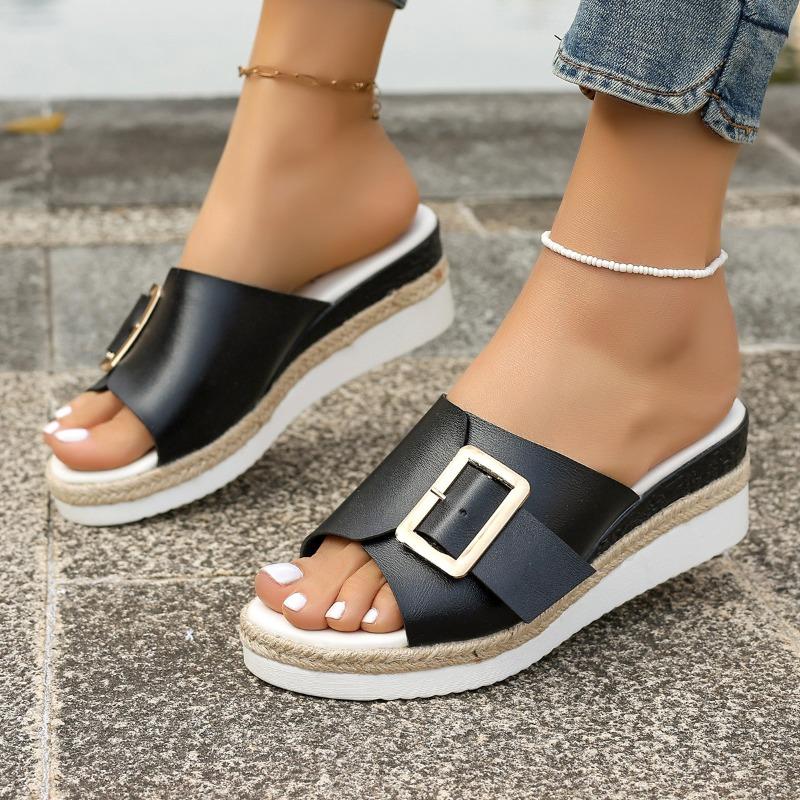 

Women’s Roman Wedge Platform Slide Sandals 43 чорний