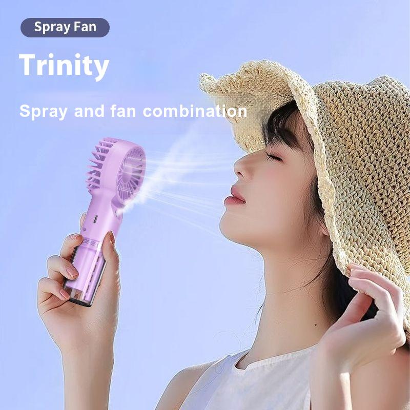 New Water Mist Fan Rechargeable Personal Cooling Quiet 4 Speeds Powerful Mini Portable Fan Handheld Mist Spray Fan for Travel