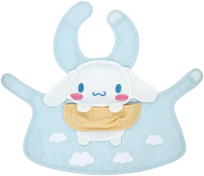 Baby Apron for Size with Catch Sanrio Cinnamoroll Design Die-Cut Meals, 80-90, Water-Repellent, Pocket, (CBAEP1-A)