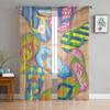 Beach Slippers Sheer Curtains for Living Room Modern Voile Curtain Bedroom Tulle Curtains Window Drapes Decor