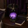 Resin Fantasy Sculpture Dragon Statue with Ball, Dark Style Figurine, USB Powered Desktop Ambient Room Lighting Lamp Ornaments, Gift for Men & Lovers