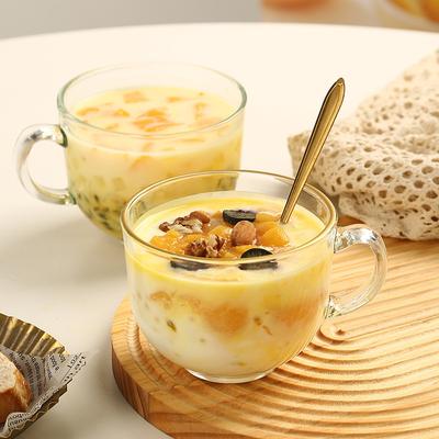 Transparent Glass Oat Breakfast Cup High Temperature Resistant Thickened Milk Cup With Handle Water Cup Oat Coffee Brewing Cup
