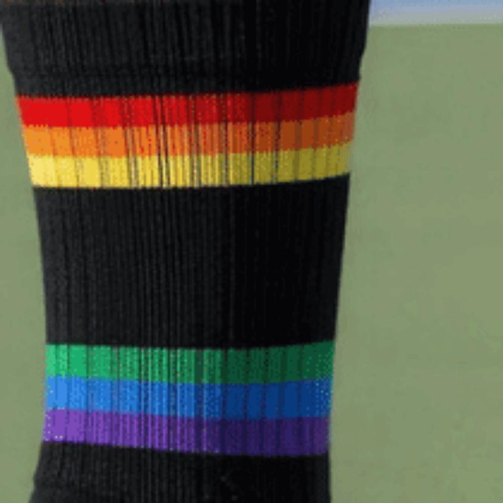 2PCS Breathable Mesh Striped Socks Rainbow Stripe Sports Running Socks Cotton Tennis Socks Tennis