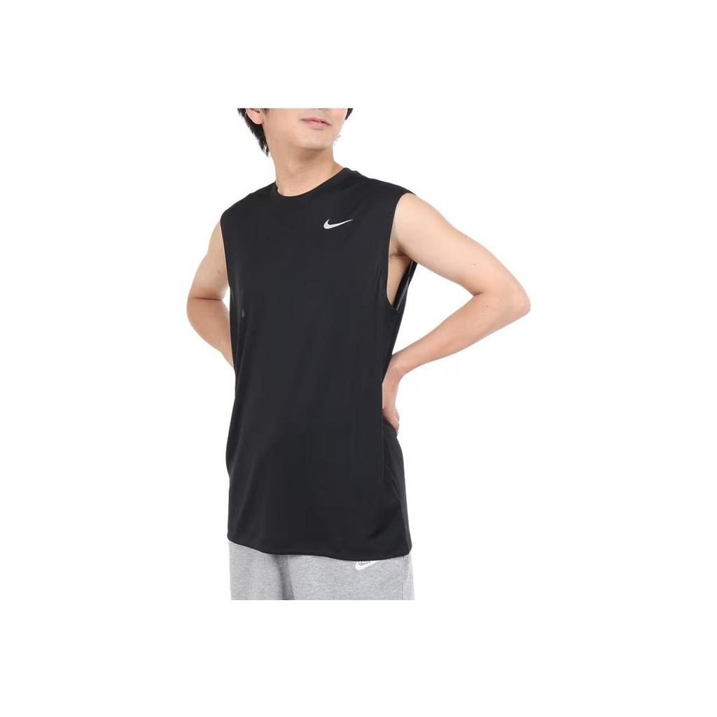 Nike Solid Color Logo Round Neck Sleeveless Tank Top Men Tops Black DX0992-010