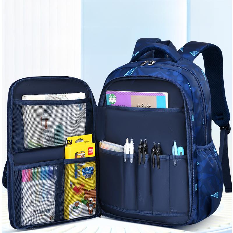 New Style Elementary School Student Backpack Simple Casual Children's Bag Side Refrigerator Style Student Double Shoulder Backpack
