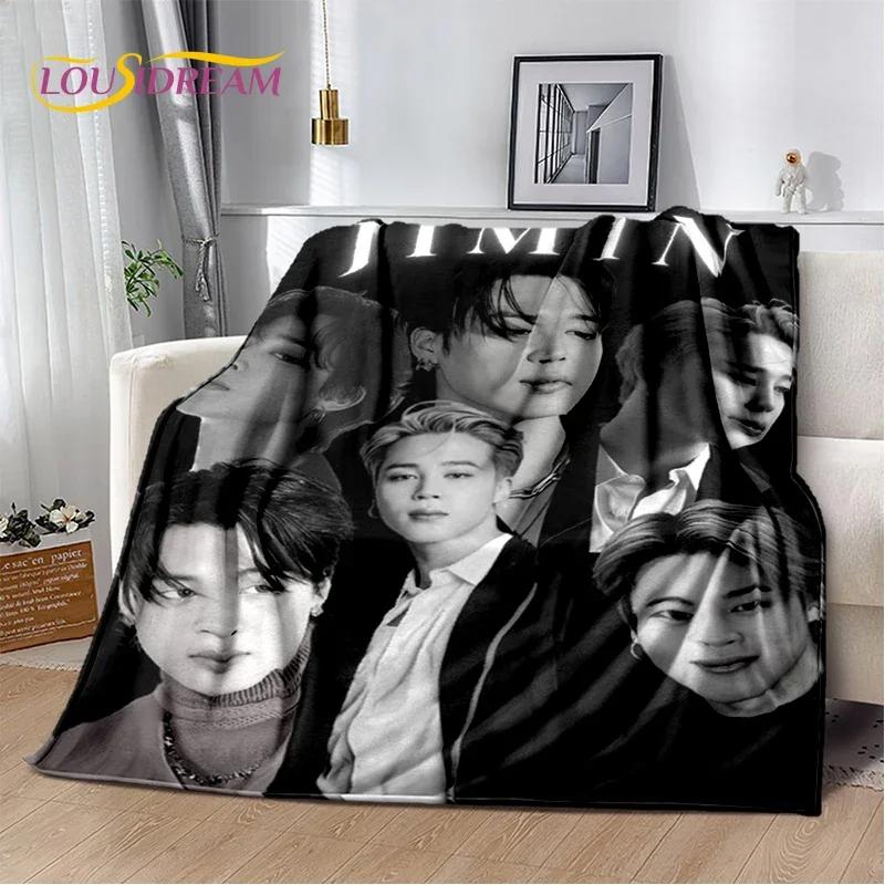 3D Kpop Jeon Jung Kook Jk JIMIN Star Blanket,Soft Throw Blanket for Home Bedroom Bed Sofa Picnic Travel Office Cover Child Gift