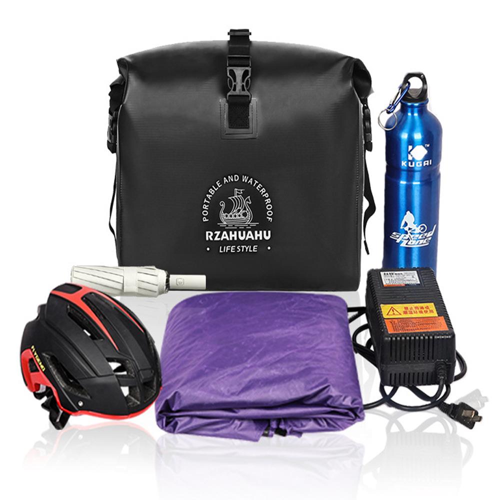 

RZAHUAHU 9L Waterproof PVC Motorcycle Tool Bag Motorbike Handlebar Saddle Storage Bag Black
