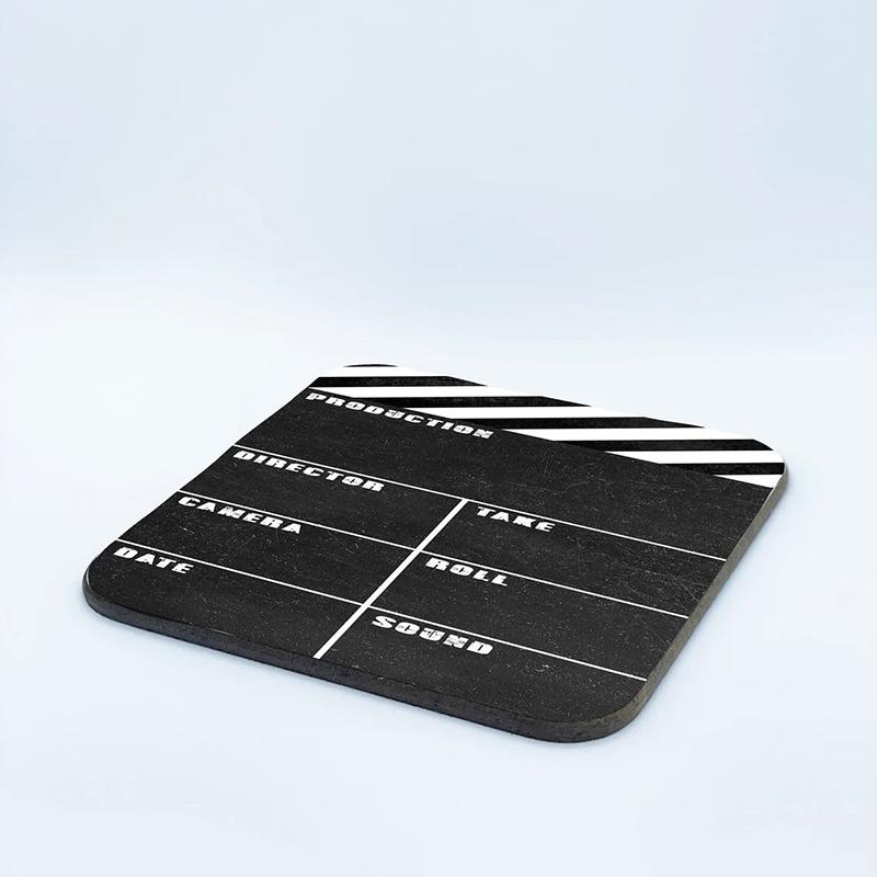 4Pcs Movie Director Lapper Board Wooden Coasters Waterproof Teapot Mats Kitchen Table Anti-Scald Mat Mug For Home Office
