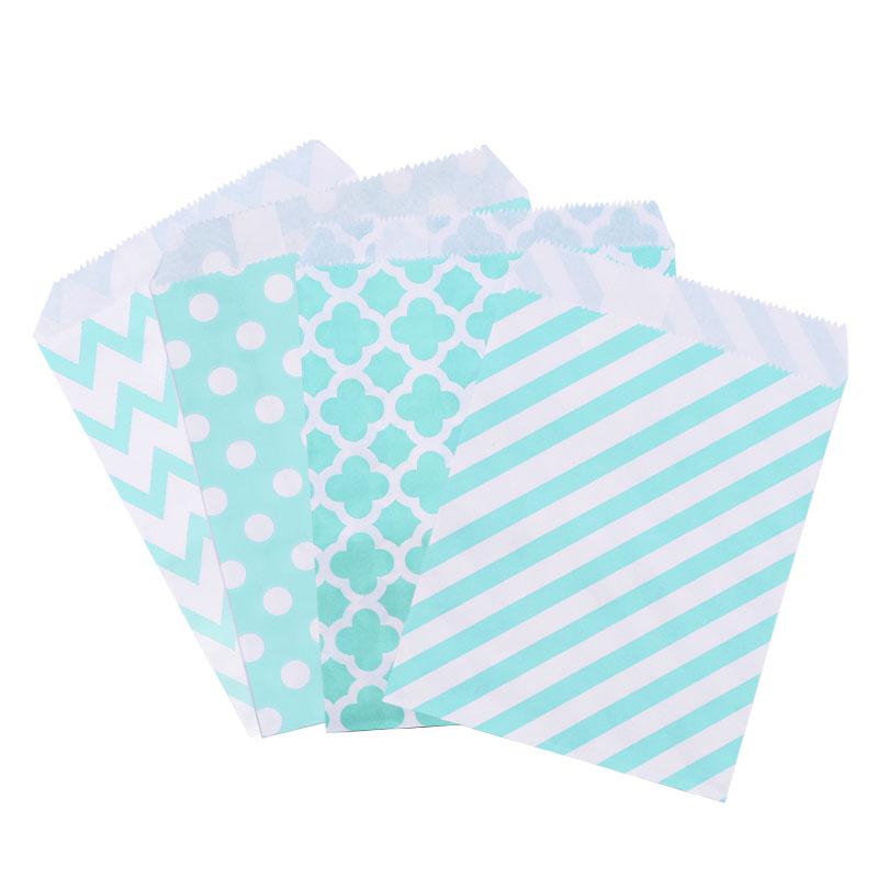 25/50pcs Mixed Style Paper Bags Wedding Party Favor Cookie Candy Gift Bags Food Packaging Birthday Party Decoration Supplies