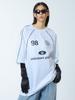 UNKNOWN PLANET Loose Fit Raglan Soccer Jersey White