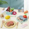 Wooden Play Food Set, Play Kitchen Accessories, 78PCS Pretend PlayCooking Toy, Vegetables Fruits Cutting Toys, Play Dishes