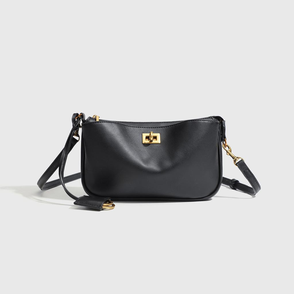 Autumn and Winter Head Layer European and American Armpit Bag Women's Lock Square Bag High End Light Luxury Handbag Single Shoulder Crossbody Bag