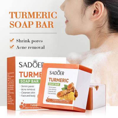 2 Stück/4 Stück Kurkuma-Seife, ätherisches Öl, handgemachte Seife, Gesichtswasch-Ingwer-Seife, feuchtigkeitsspendend, verbessert die Trockenheit