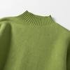 Winter Women's Knitted Sweater With Added Velvet And Thickening  Solid Color Semi High Neck Pullover Sweater