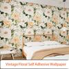 Vintage Blumen selbstklebende Tapete Aluminiumfolien-Rückseite Wasserdicht Abziehbar und Aufklebbar Wandaufkleber für Wohnzimmer Küche Badezimmer Heimdekoration