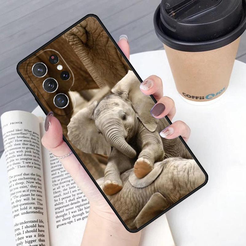 Elephant Baby Nature Phone Case Cover For Samsung Galaxy S24 S25 Ultra S21 S22 Ultra S10E Note 10 Plus Note 20 FE S23