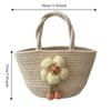 Portable Straw Woven Tote Bag High-capacity Flower Bucket Bag Handmade All-Match Handbag Beach