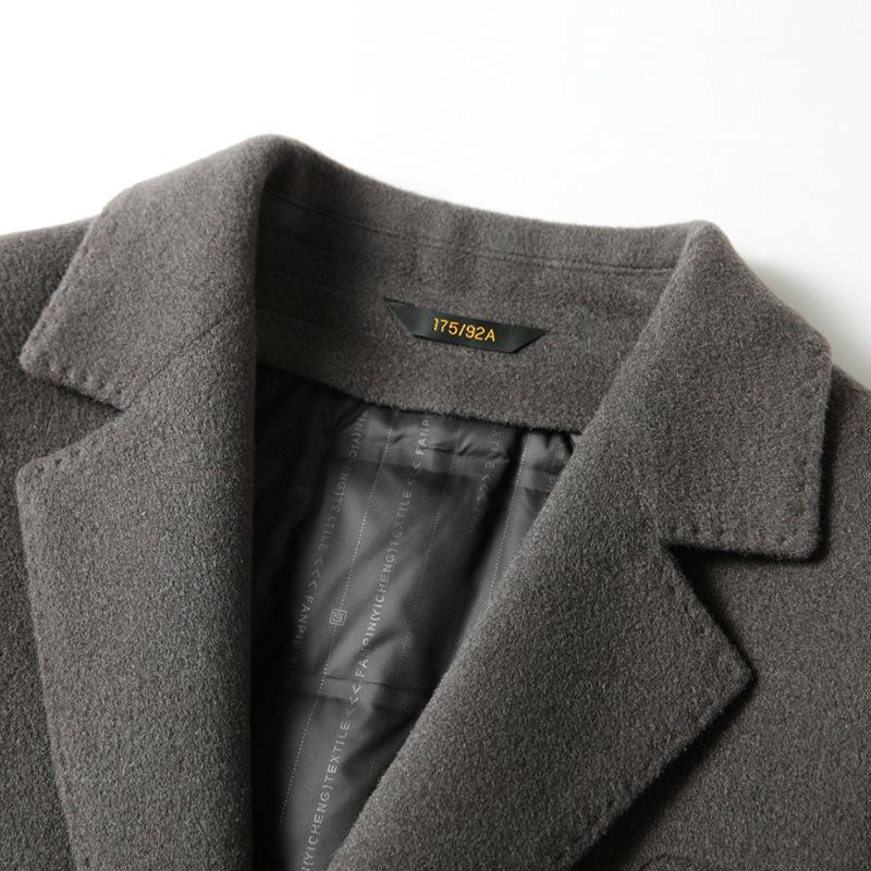 Autumn and Winter Suit Collar Double-sided Tweed Trench Coat Youth Business Take-off Goose Down Liner Wool Warm Jacket