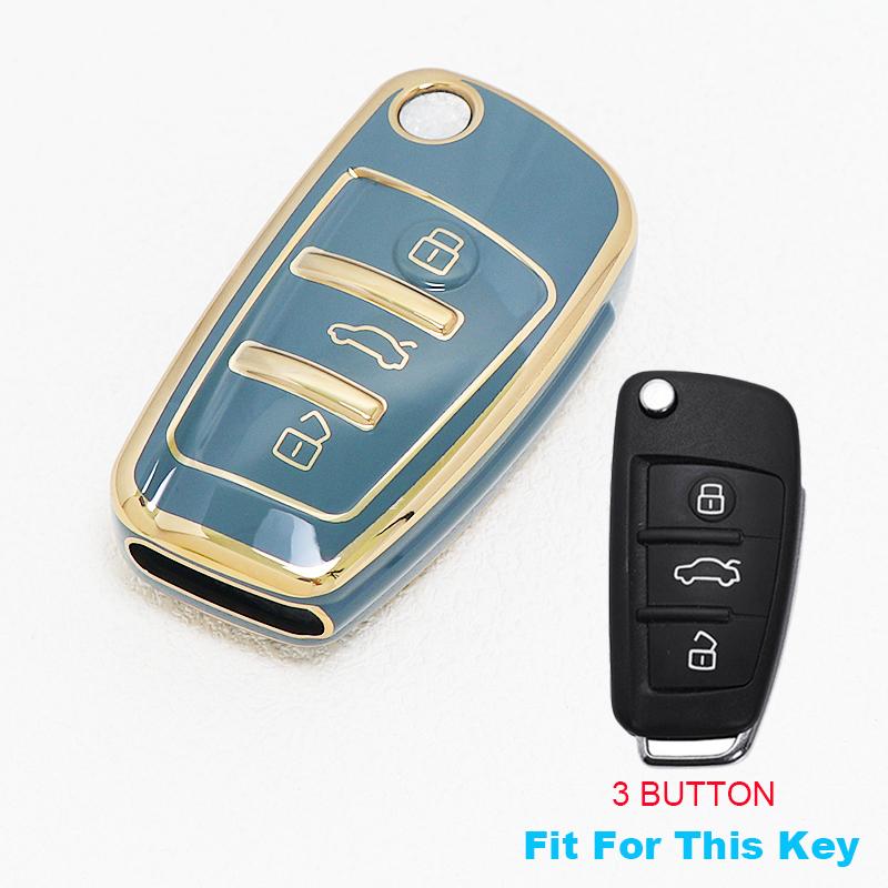 Fashion TPU For Q5 A6 S6 A7 C6 R8 A1 A3 Q3 A4 A5 B6 B7 B8 8P 8V 8L TT RS Sline Auto Keyless Protector Car Key Case Cover