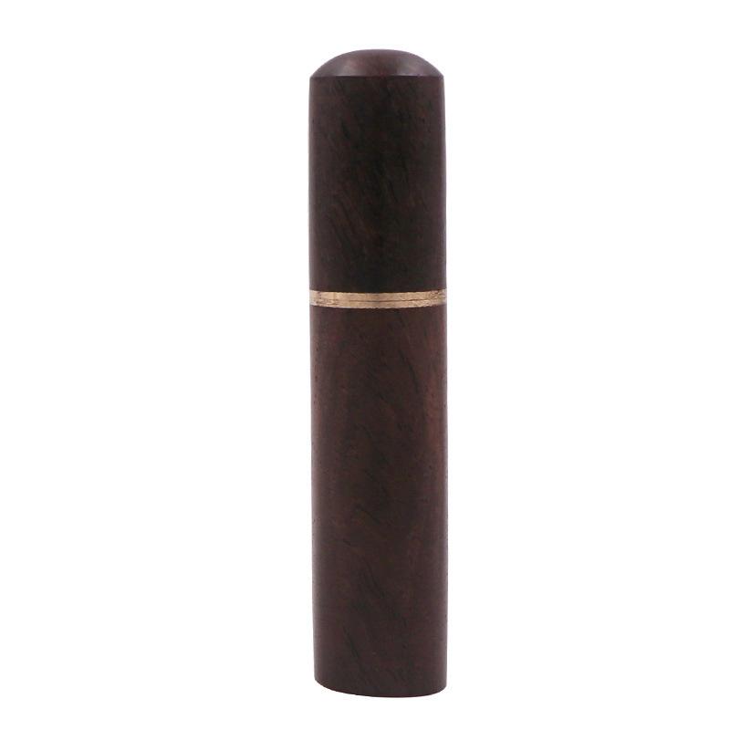 Natural Rosewood Toothpick Holder Portable Travel Wooden Pick Box with Brass Threads for Home, Office, Restaurant