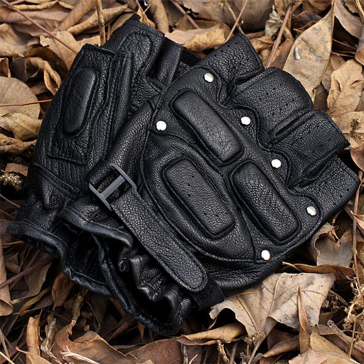 Sheepskin Half Finger Fitness Gloves for Men and Women Mountain Bike Breathable Cycling Training Half Finger Tactical Gloves