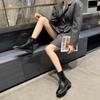 French Womens Sexy Short Boots Fahsion Slim Elegant Back Zippers Leather Shoes Female Dress High Top Ankle Boot Zapatos De Mujer