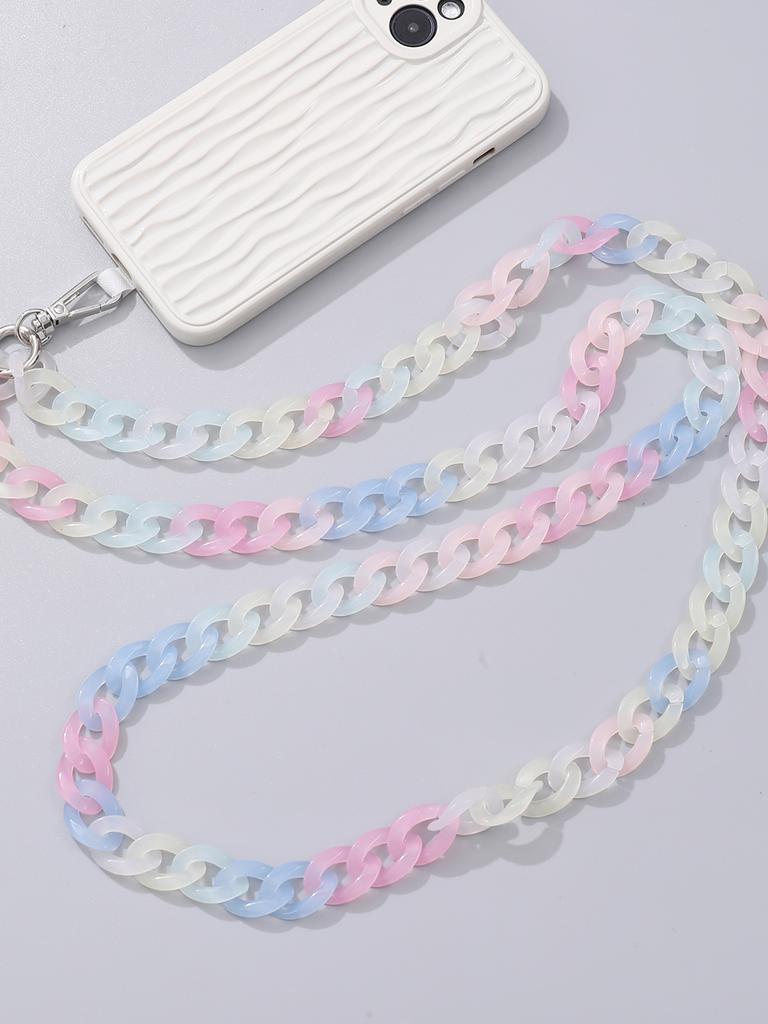 Jelly Color Chain Colorful Acrylic Chain Long Oblique Cross Phone Hanging Rope