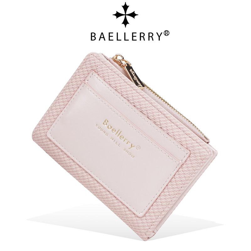 Baellerry Women Fashion Short Wallets Artificial Leather Bifold Wallet Casual Card Holder Cash Money Pack Coin Purse