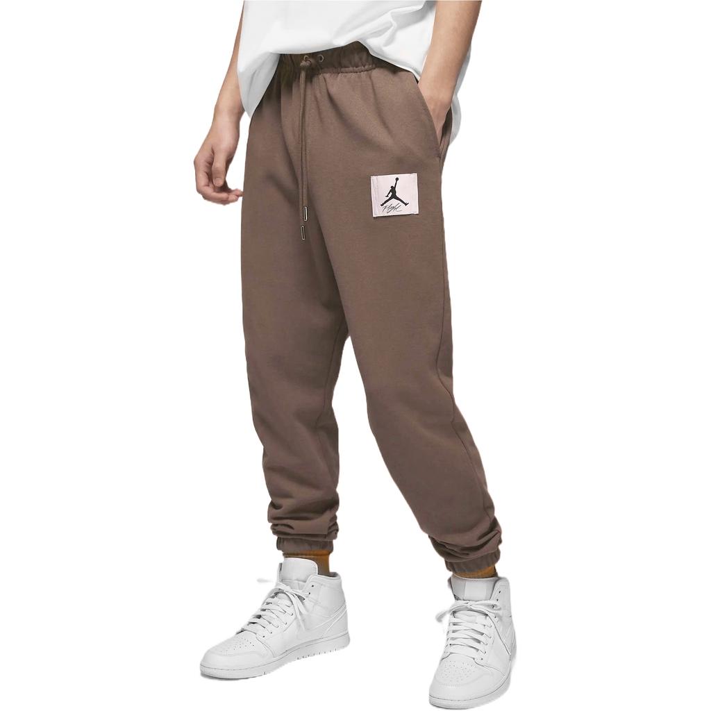 Jordan Elastic Waist Fleece-Lined Knit Joggers With Embroidered Logo Men Bottoms Light-Brown DQ7469-274