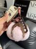 Cute Rabbit Fur Cotton Bolls Keychain Car KeyRing Pendant Plush School Bag Pendant Gift Kawaii Backpack Keychains Accessories