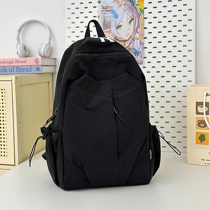 Schoolbag solid color large capacity backpack new fashion simple casual backpack couple outdoor travel lightweight travel backpack