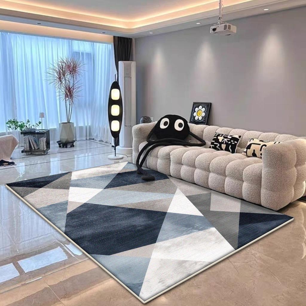 Nordic Geometric Home Carpet Decoration Living Room Modern Large Area Rug Foldable Washable Bedroom Bedside Non-slip Floor Mat