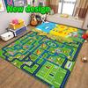 Thickened Flannel Carpet Living Room Children's Bedroom Decoration Floor Rug Cartoon Road Play Mat Soft Tatami Carpets Non-slip