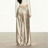 Womens Leopard Print Wide Leg Pants Loose Straight Trousers Casual Comfortable