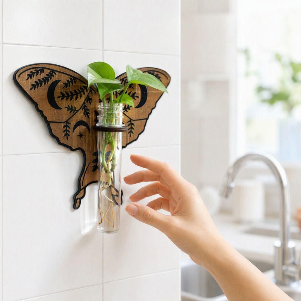 Wooden Hydroponic Planter Shelf Home Ornaments Wall Decoration Planter Holder  Garden Decor
