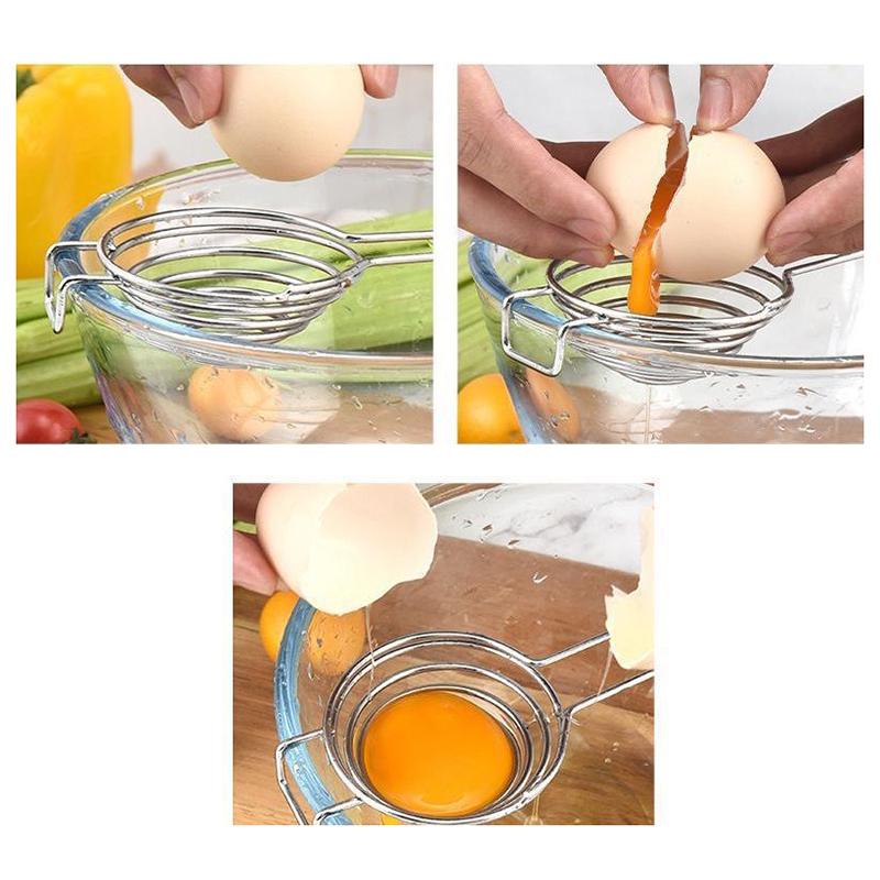 Premium Stainless Steel Egg Yolk Separator - Effortless Egg White And Yolk Divider With Filter Function For Separated Eggs