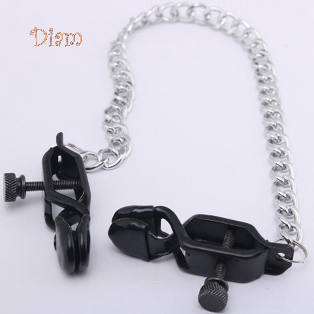 LOL Metal Nipple Clamp Brest Labia Clips with Chain Flirting Adult Game Sex Toys