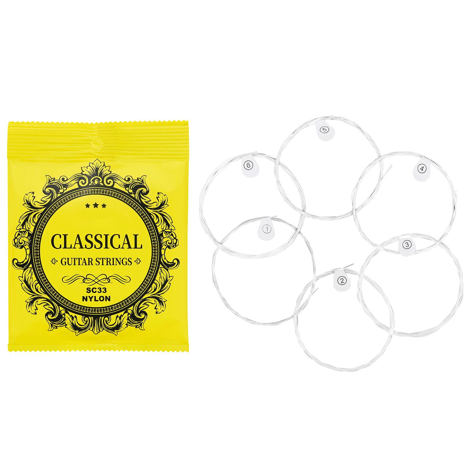 

6 шт. .028-.043 Классические струны Замена Нейлоновые струны для фолк-гитары Струны для 6-струнной гитары Идеальная интонация