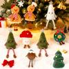 Christmas Tree Decoration Cute Mushroom Wreath Gingerbread Man Christmas Tree Ornament Plush Touch Doll For Kids Christmas Present