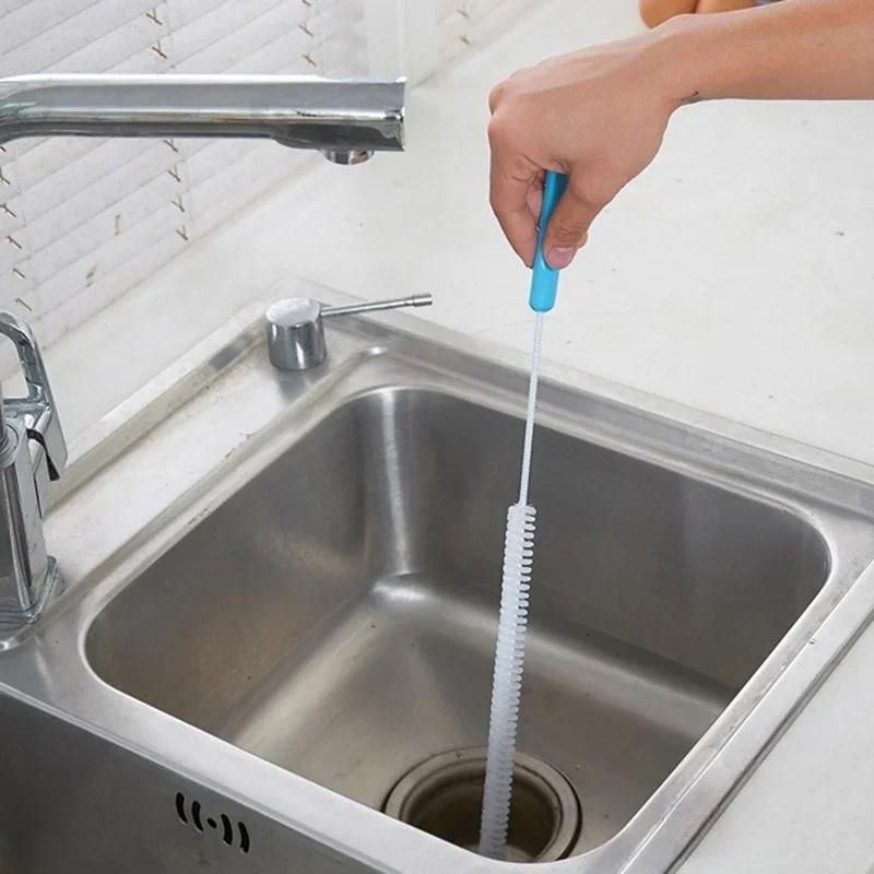 71cm Flexible Sink Overflow Drain Unblocker Clean Brush Cleaner Kitchen Bathroom Tools Cleaning Brush Supplies