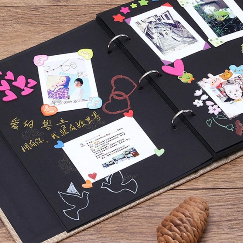 SelfAdhesive Large DIY Photo Book with Linen Cover 30 Page for Weddings Birthdays and Travel Journals