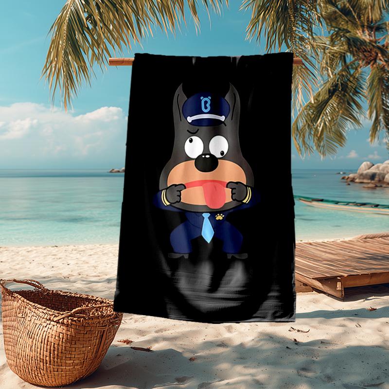 Ultra-Soft Beach Towel with Sheriff Labrador Theme,Ideal for Pool - Camping, Diving - Perfect Travel Essential, Vibrant Beach Towel.