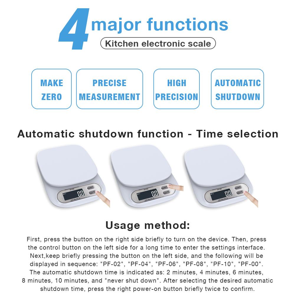 Digital Scale 3kg/0.1g 7kg/1g Precise Kitchen Scale for Baking/Keto/Coffee LCD Display Food Weight Scale Weight Balance Tool