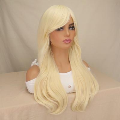 Light Golden Wig Long Wavy Hair Natural Look Stylish Synthetic Hairpiece Perfect For Daily Wear Parties Halloween Costumes And Fashionable Makeovers