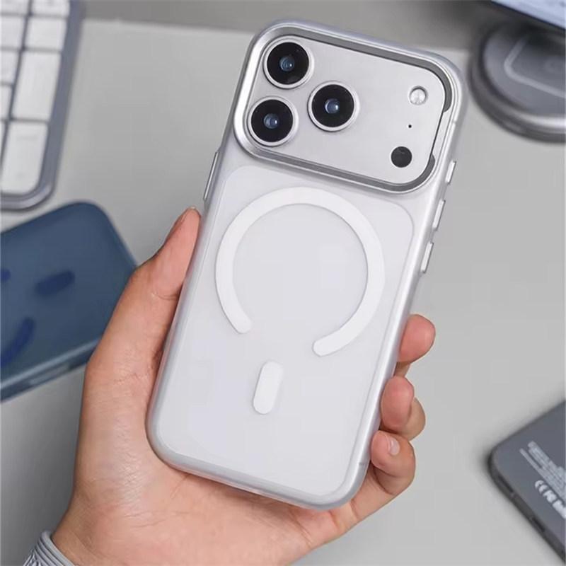Metal Lens Matte Frosted Translucent For Magsafe Case For iPhone 17 Pro Max 17Pro 16 15 Pro Max Magnetic Wireless Charging Slim Hard PC Cover