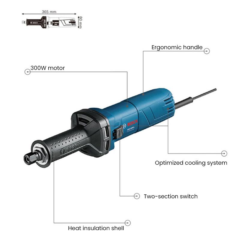 Bosch GGS 3000 L Professional Straight Grinder Thin and Long Shell, Good Heat Insolation, Easy To Control