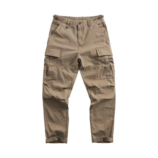 Herren Cargohose Loose Einfarbig Vintage Style High Street Style Weites Bein Gerades Bein Multi Taschen Streetwear Outdoor Reisehose