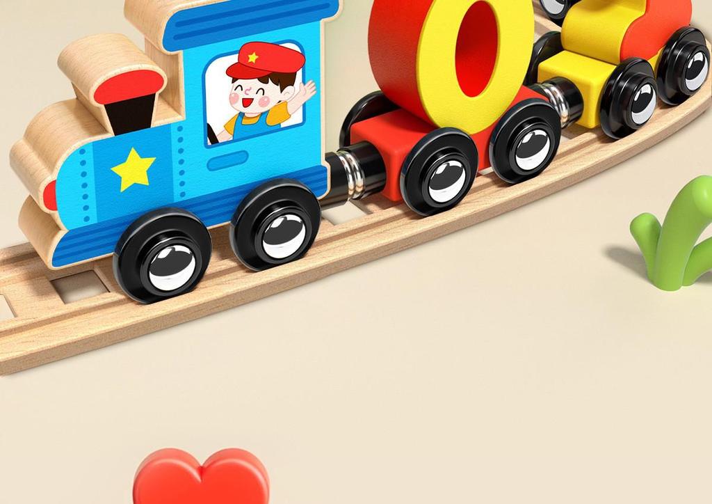 Magnetic Number Train Toy: Educational Building Blocks for Kids Ages 2-6