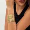 Hyperbolic Layered Gold Plated Wide Wire Bracelet Cuff Bangle for Women Exaggerated Wrist Wrap Bangle Hand Jewelry Gift