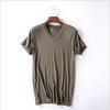 Sommer Modal Kurzarm T-Shirt Herren V-Ausschnitt Bottoming Shirt Große Größe Lose Einfarbig Sport Schlanke Herrenbekleidung